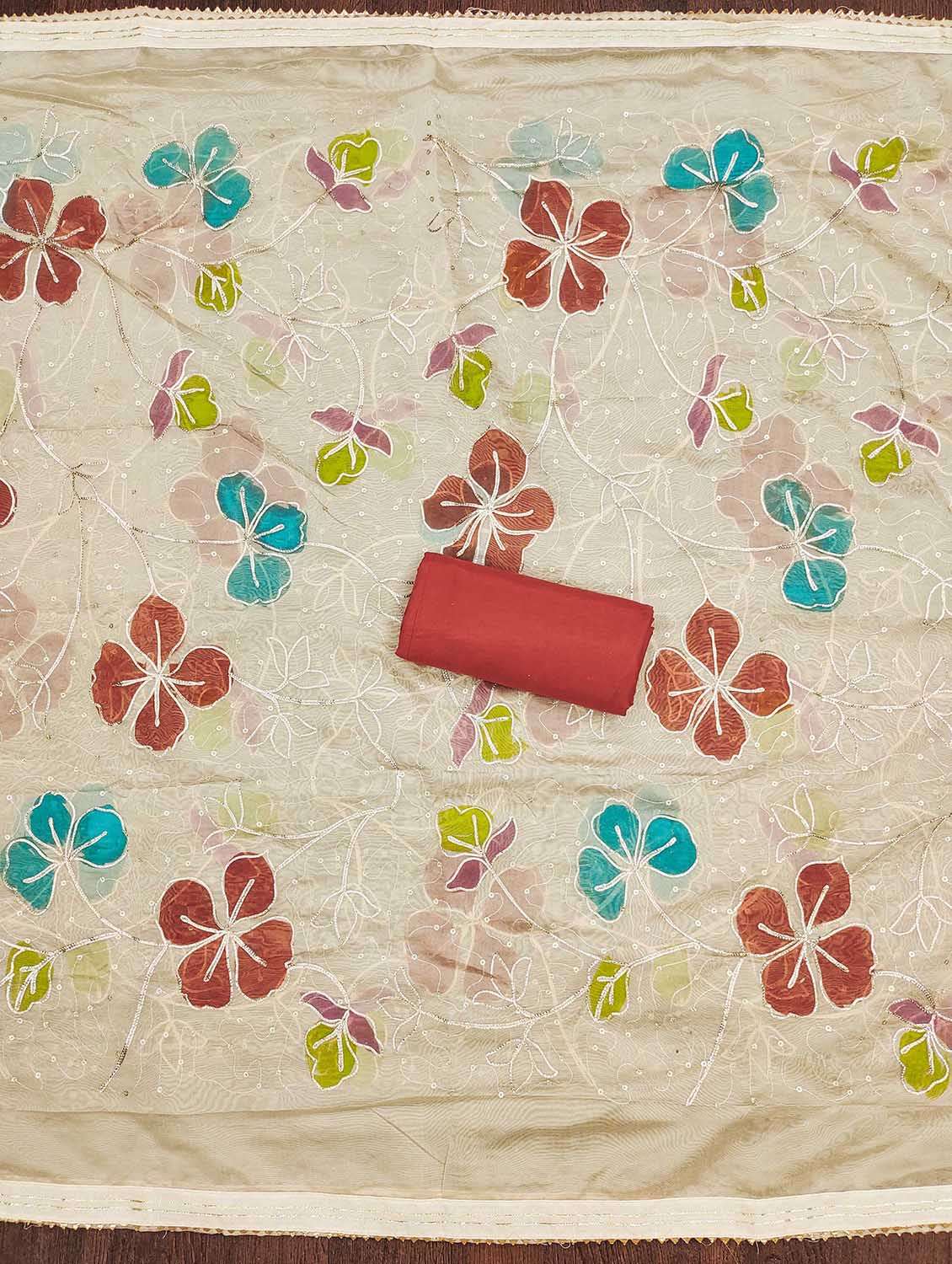 women solid with work unstitched suit set - 22421207 -  Standard Image - 4