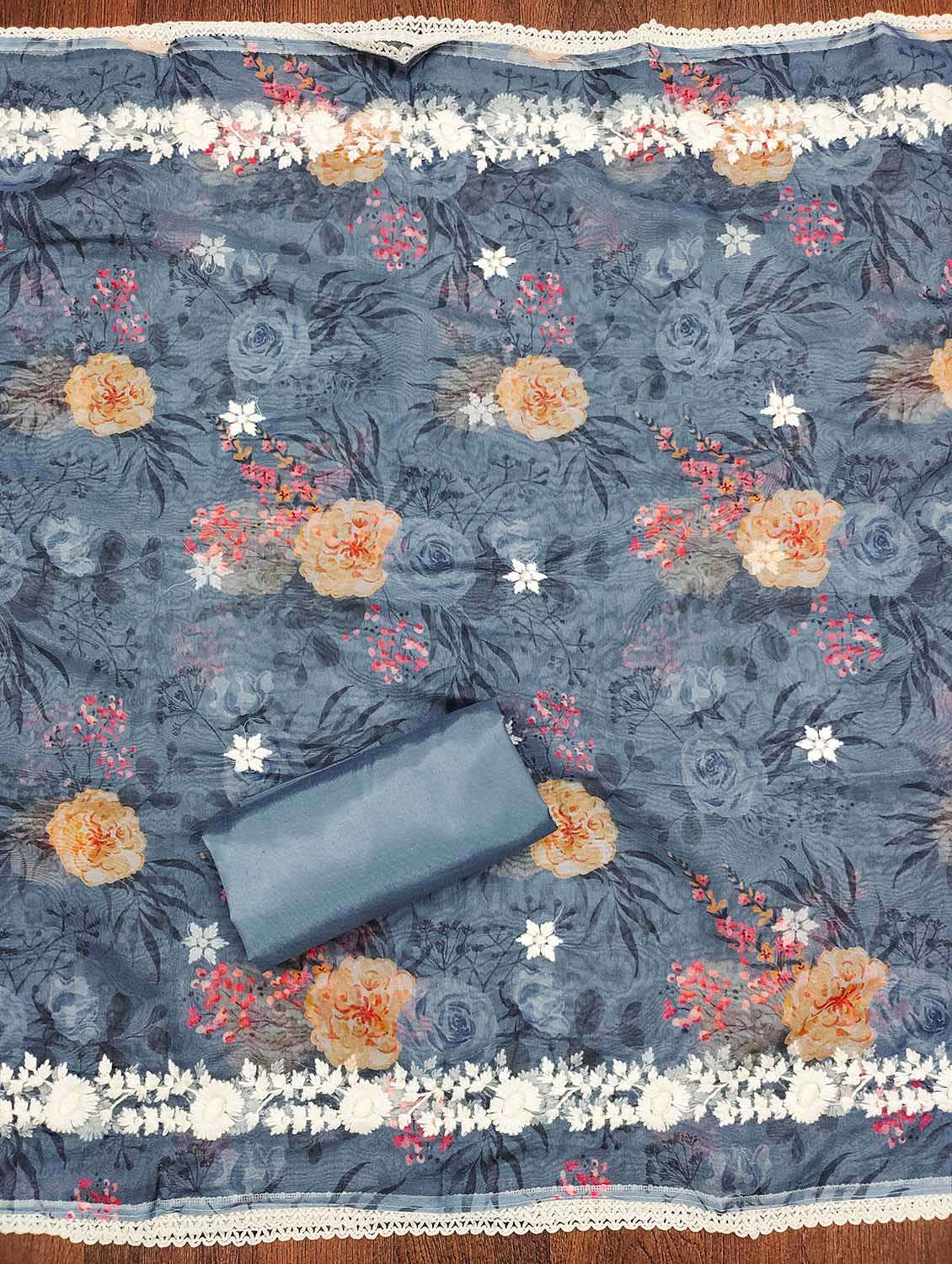 women solid with work unstitched suit set - 22421214 -  Standard Image - 4