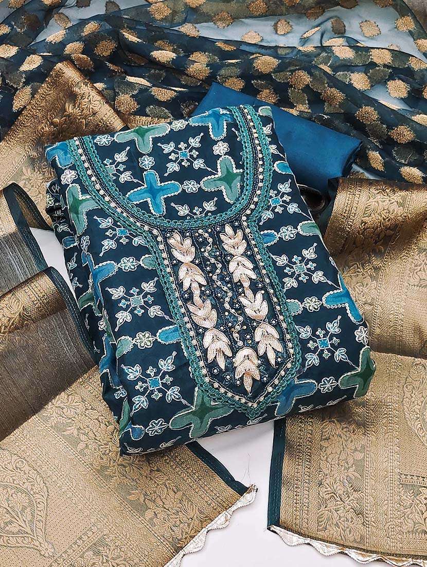 women printed unstitched suit set