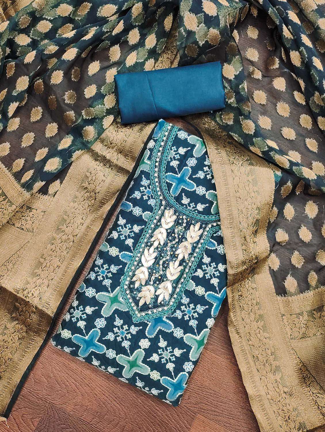 Women Printed Unstitched Suit Set - 22421299 -  Standard Image - 1