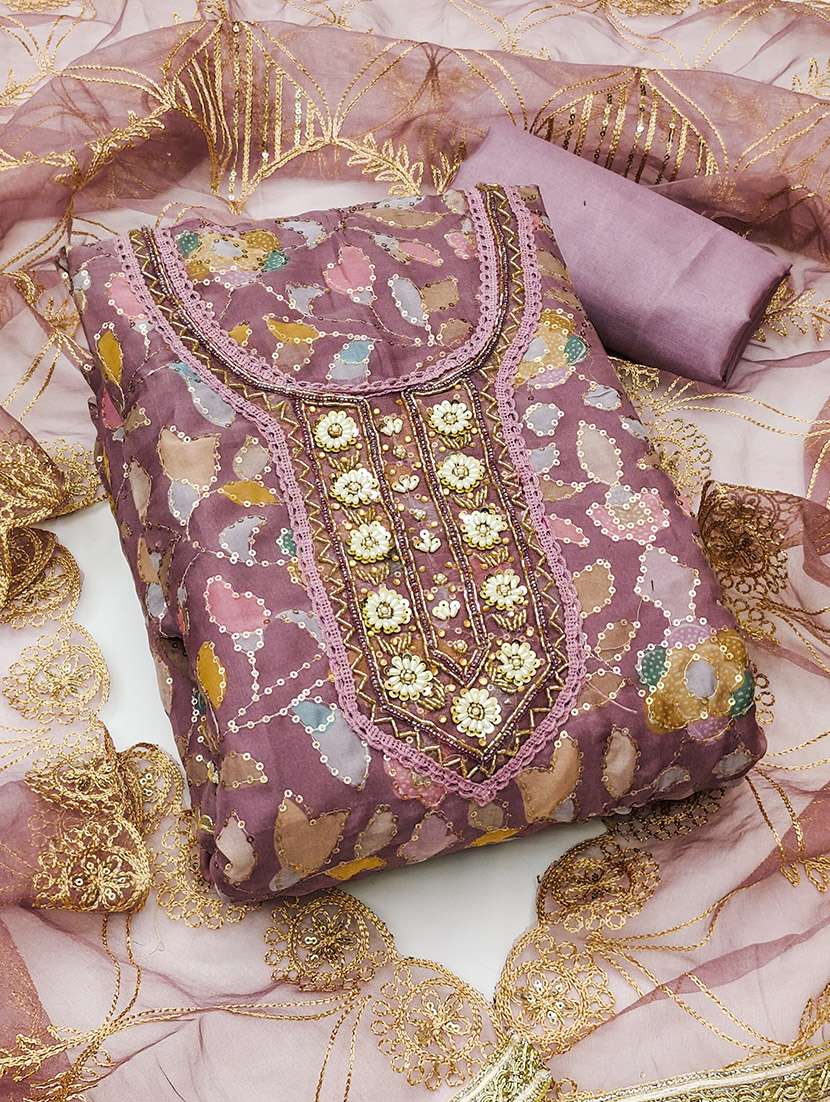 women printed unstitched suit set