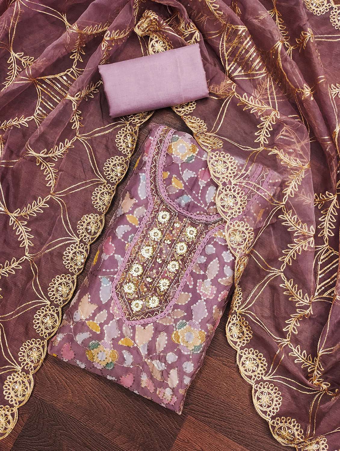 Women Printed Unstitched Suit Set - 22421339 -  Standard Image - 1
