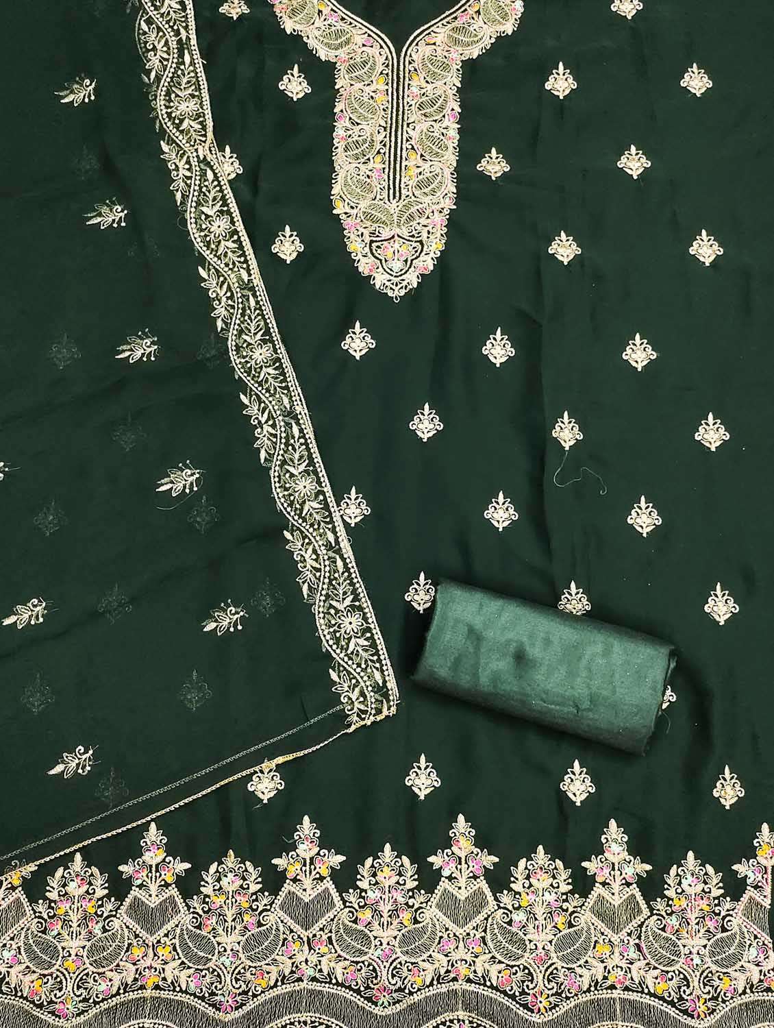 women solid with work unstitched suit set - 22421382 -  Standard Image - 1