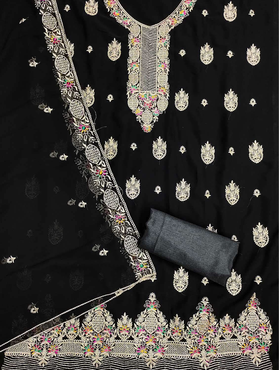 women solid with work unstitched suit set - 22421386 -  Standard Image - 1