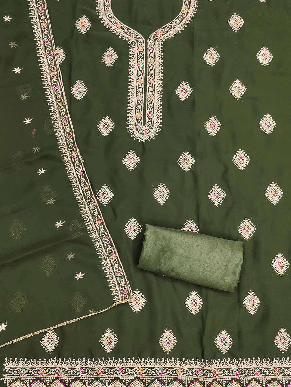 women solid with work unstitched suit set - 22421392 -  Standard Image - 1