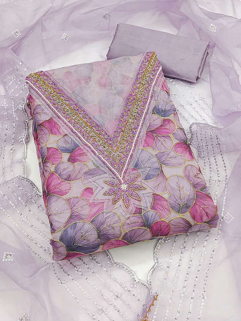 women floral printed unstitched suit set