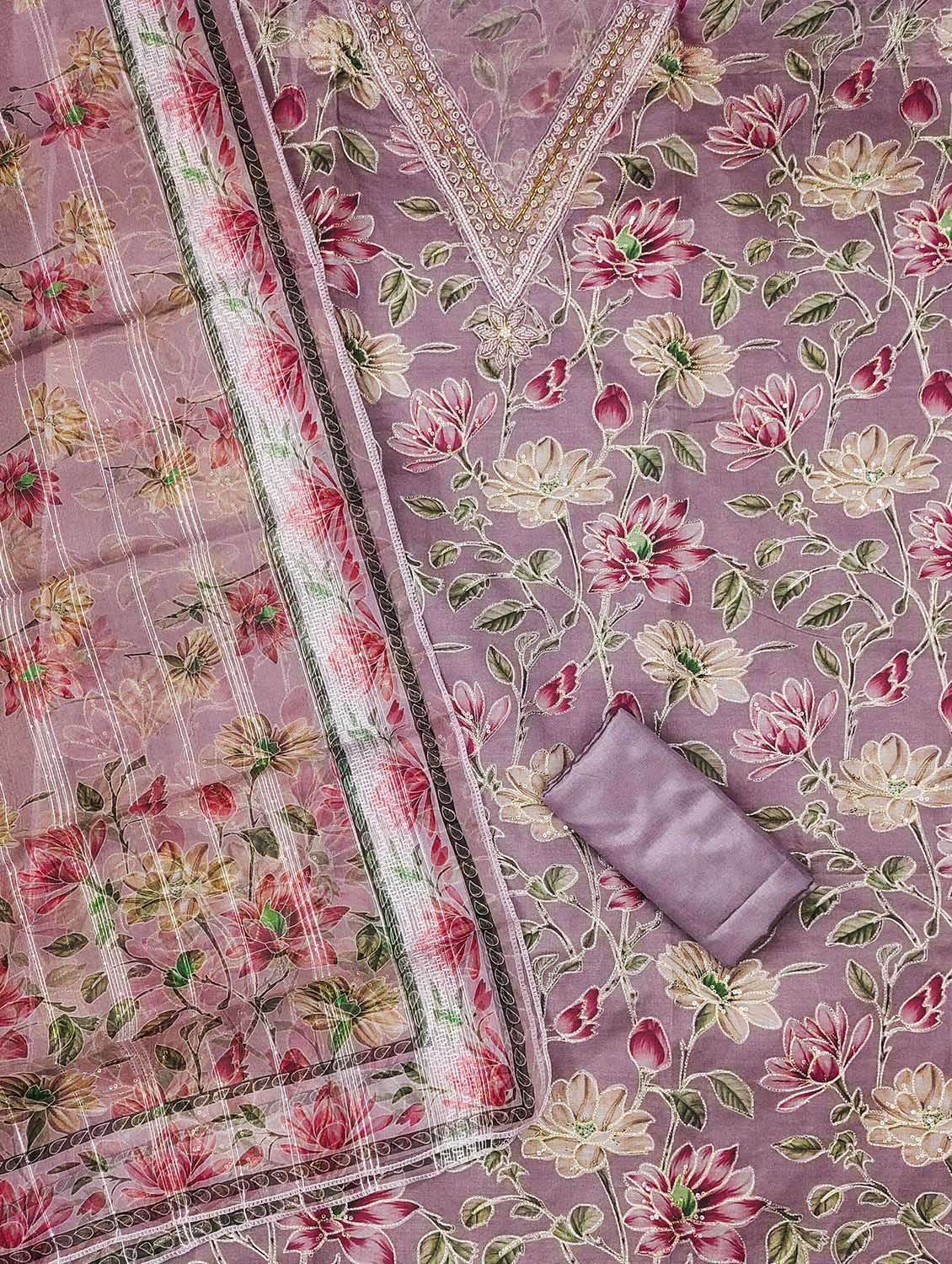 women floral printed unstitched suit set - 22421746 -  Standard Image - 1