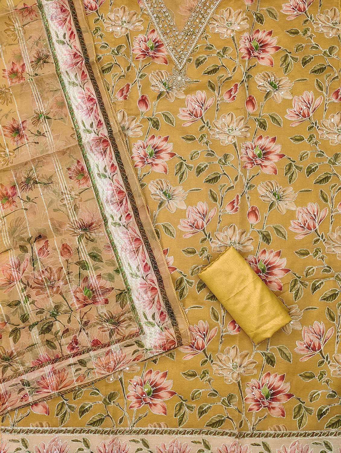 women floral printed unstitched suit set - 22421747 -  Standard Image - 1