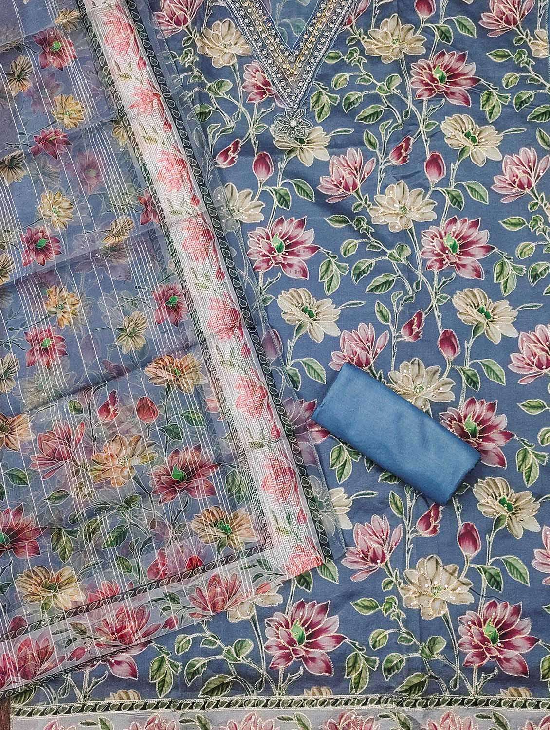Women Floral Printed Unstitched Suit Set - 22421748 -  Standard Image - 1