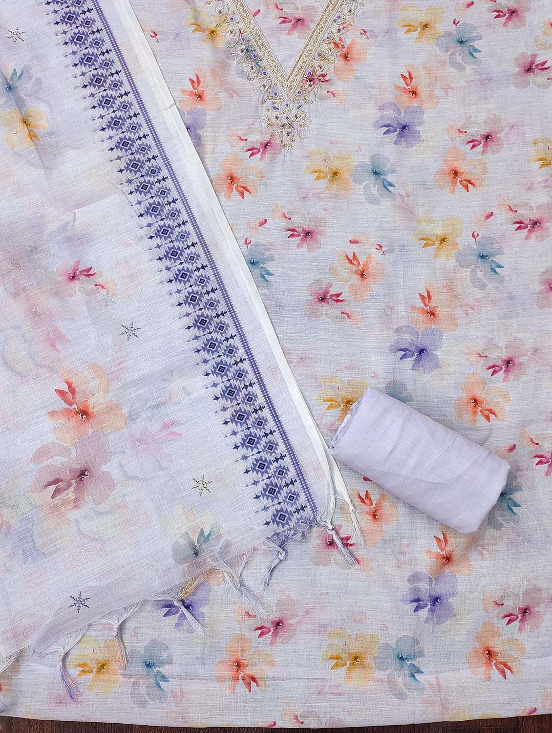 women floral printed unstitched suit set - 22421754 -  Standard Image - 1