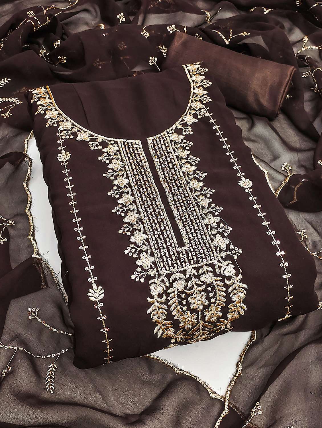 women solid with work unstitched suit set - 22422114 -  Standard Image - 1