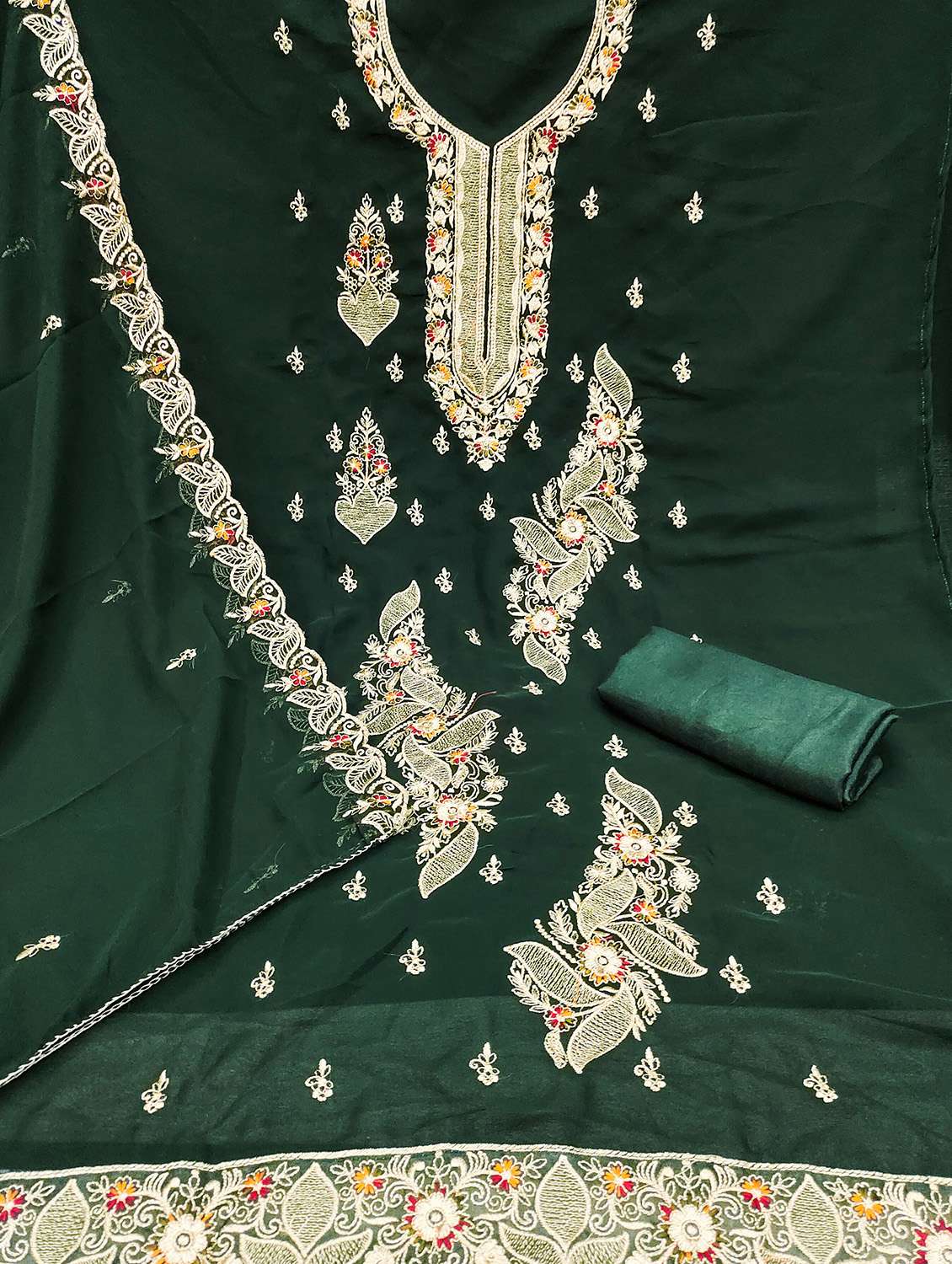 women solid with work unstitched suit set - 22422352 -  Standard Image - 1