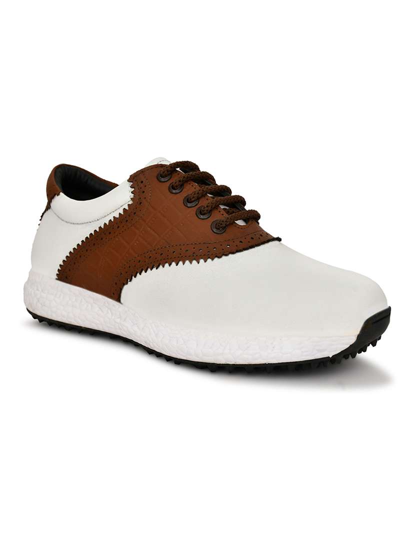 men white & brown lace up sport shoe - 22423718 -  Standard Image - 1