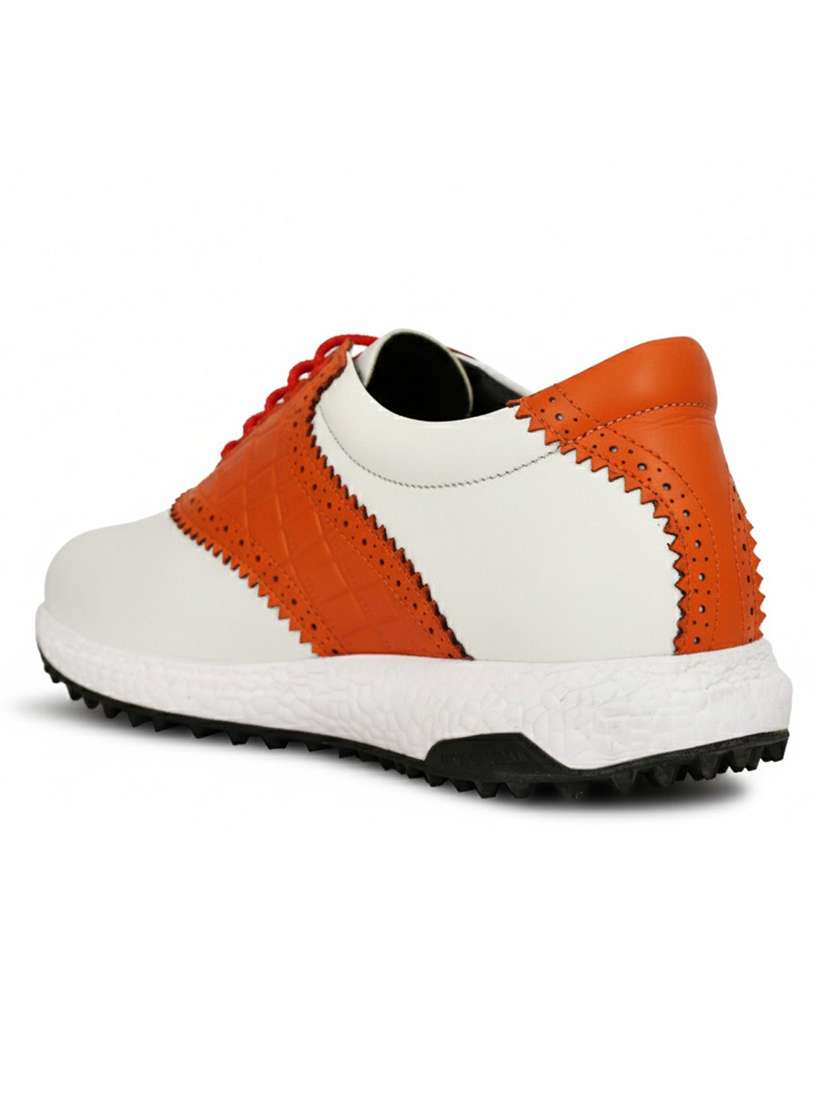 men white & orange lace up sport shoe - 22423721 -  Standard Image - 1