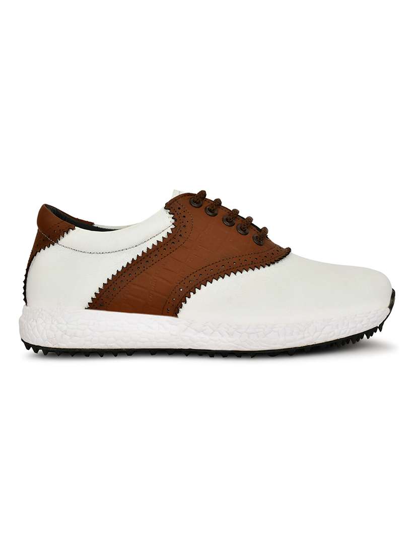 men white & brown lace up sport shoe - 22423723 -  Standard Image - 1