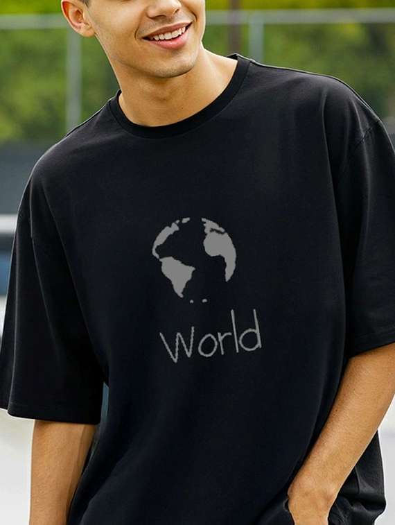 men printed short sleeve oversized t-shirt - 22423882 -  Standard Image - 1