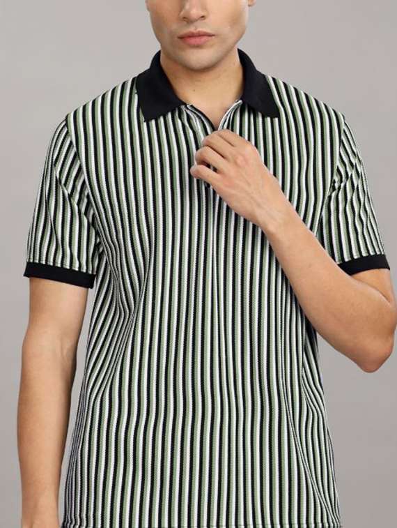 men striped short sleeve regular fit polo t-shirt - 22423905 -  Standard Image - 1