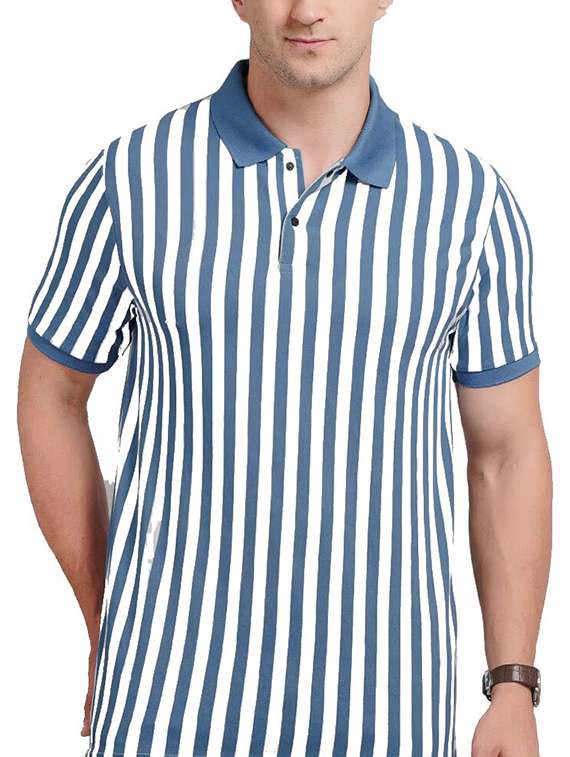 men striped short sleeve regular fit polo t-shirt - 22423952 -  Standard Image - 1