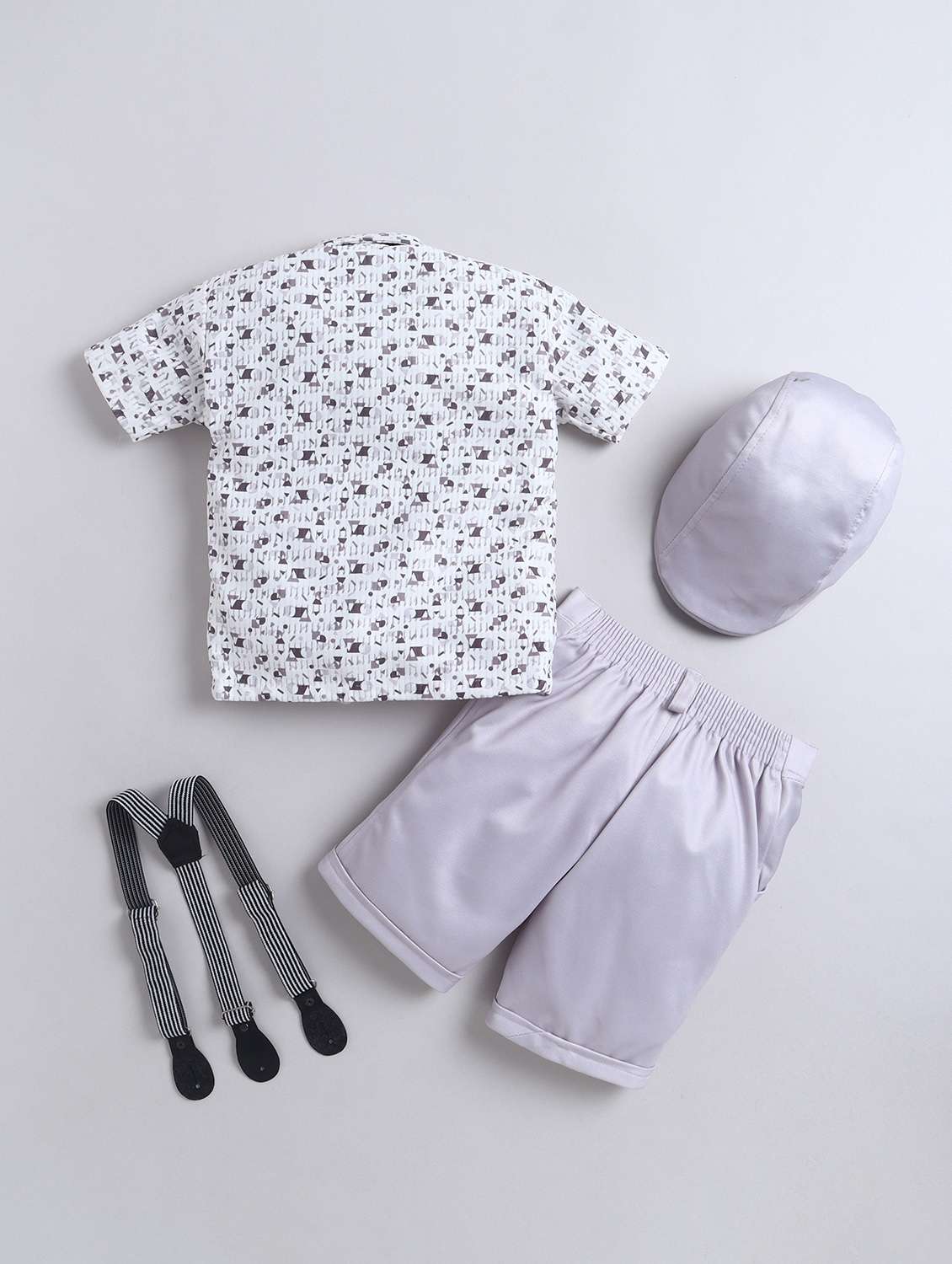 boys printed shirt and suspender shorts set - 22423955 -  Standard Image - 1