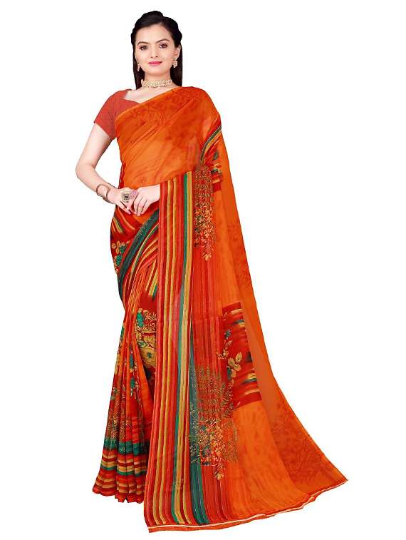 women printed casual wear saree with blouse - 22425135 -  Standard Image - 1