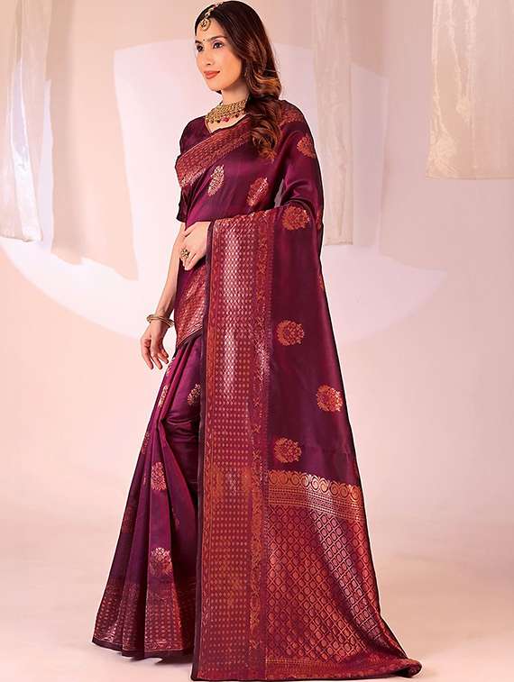 women self design banarasi saree with blouse - 22425601 -  Standard Image - 1