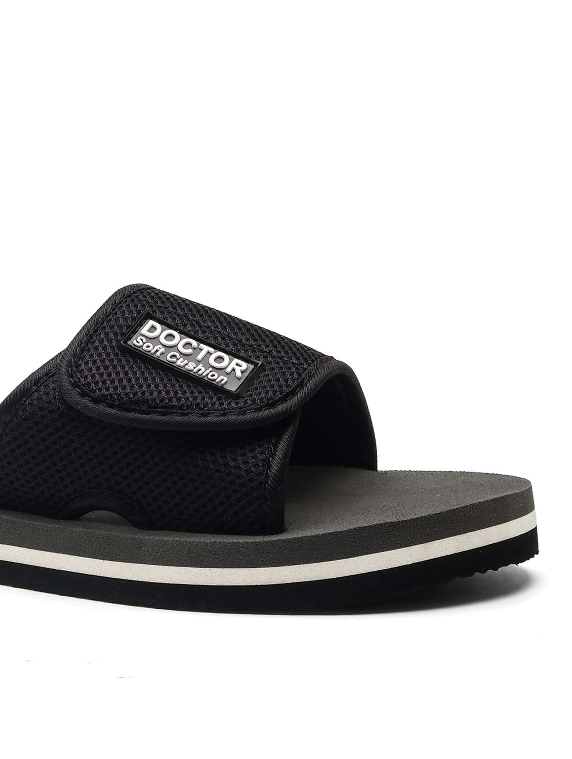 Men Solid Adjustable Strap Ortho Slides - 22425687 -  Standard Image - 4