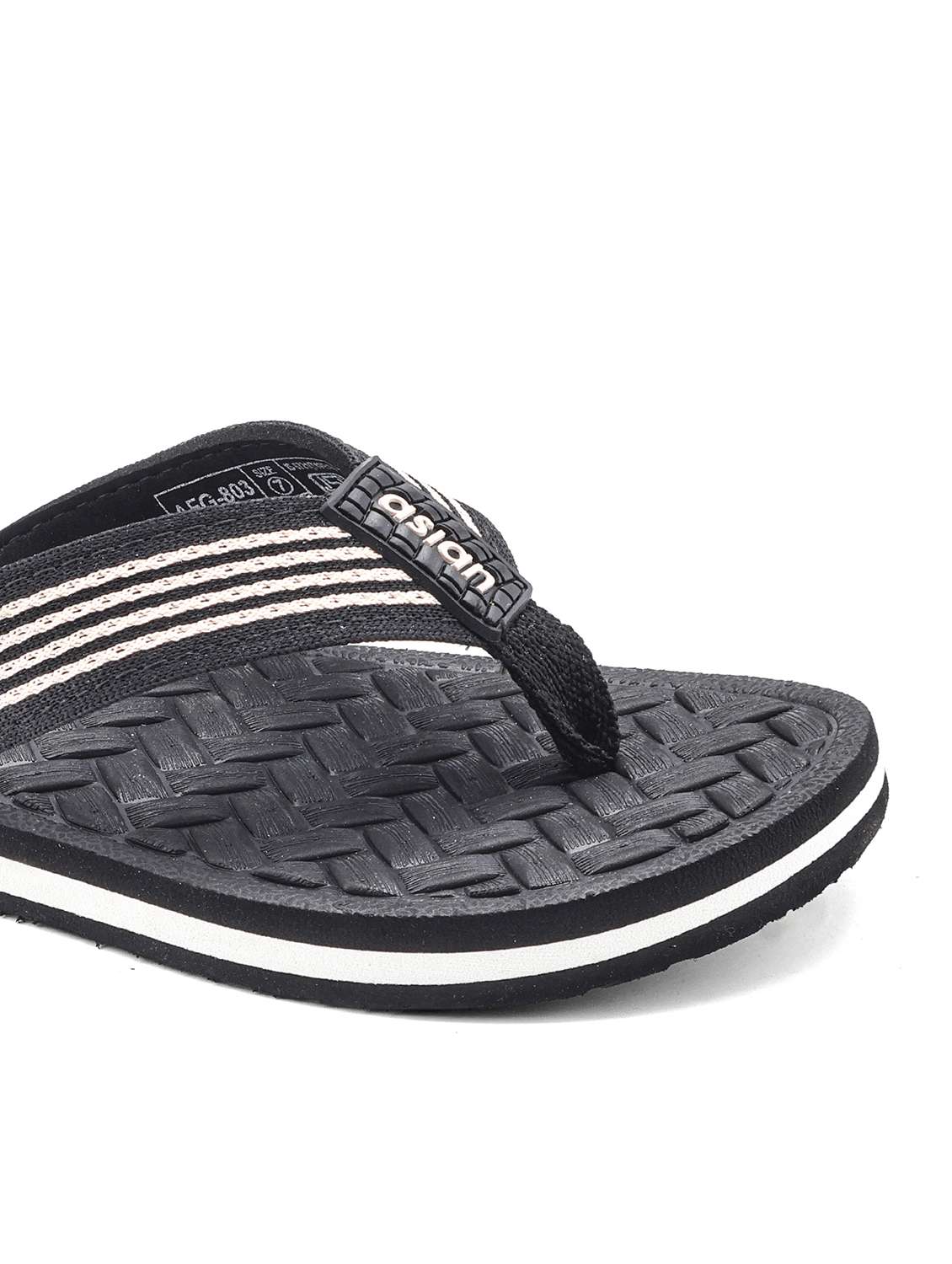 men striped toe seperator slipper - 22425701 -  Standard Image - 4