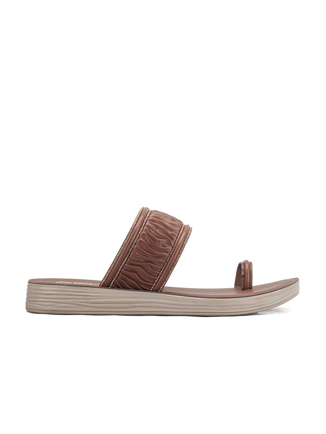 women brown slippers flip flop - 22425739 -  Standard Image - 1