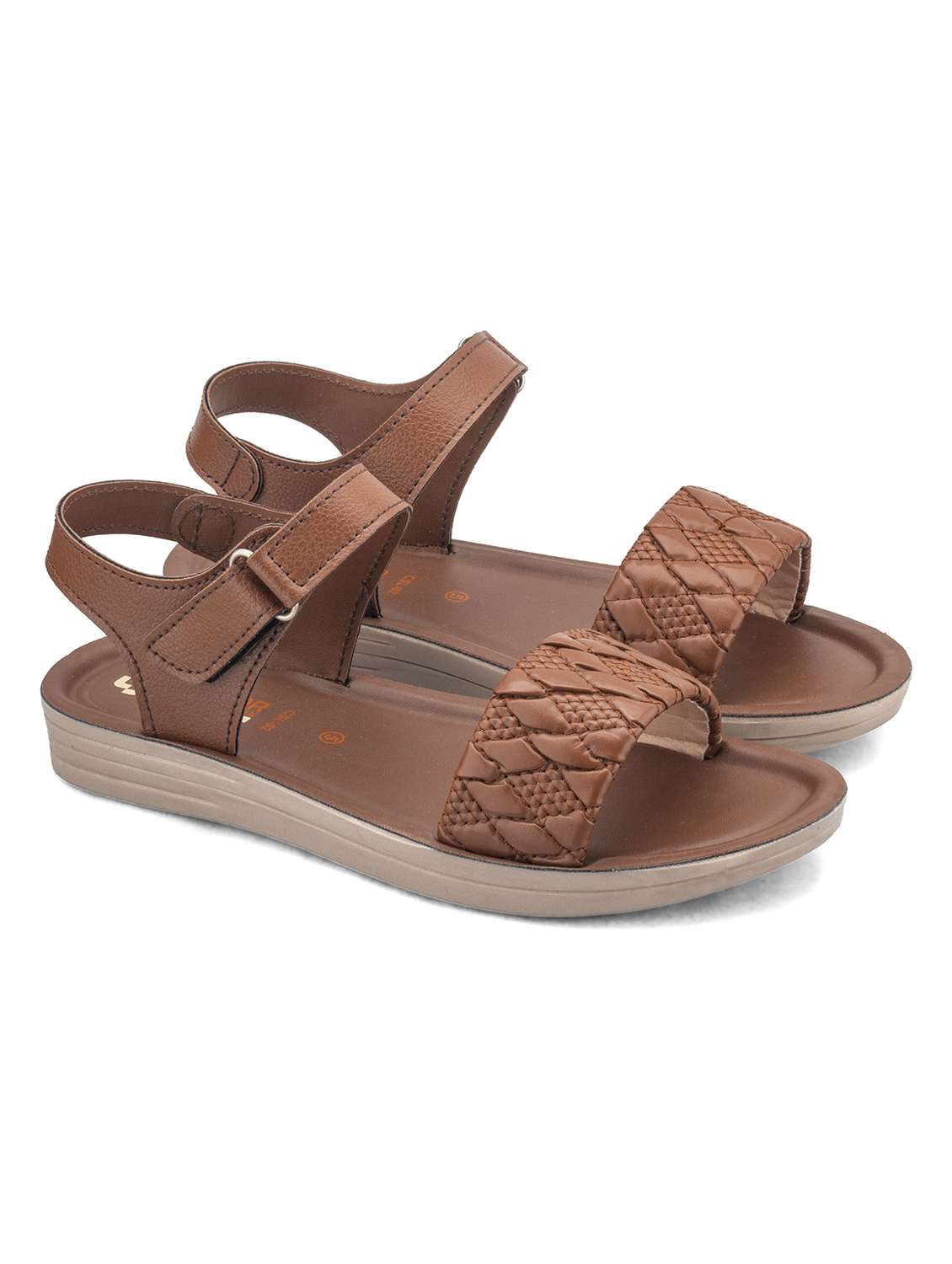 women textured ankle strap flat sandal