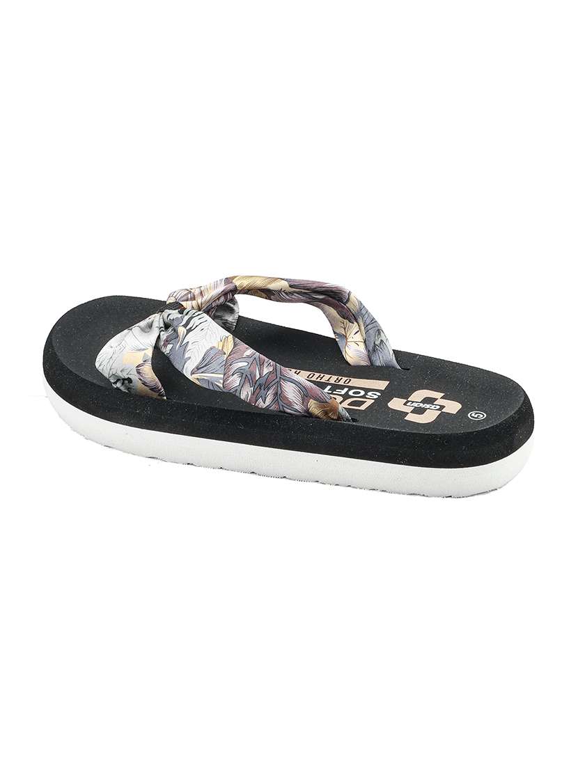 black fabric slippers flip flops - 22425754 -  Standard Image - 1