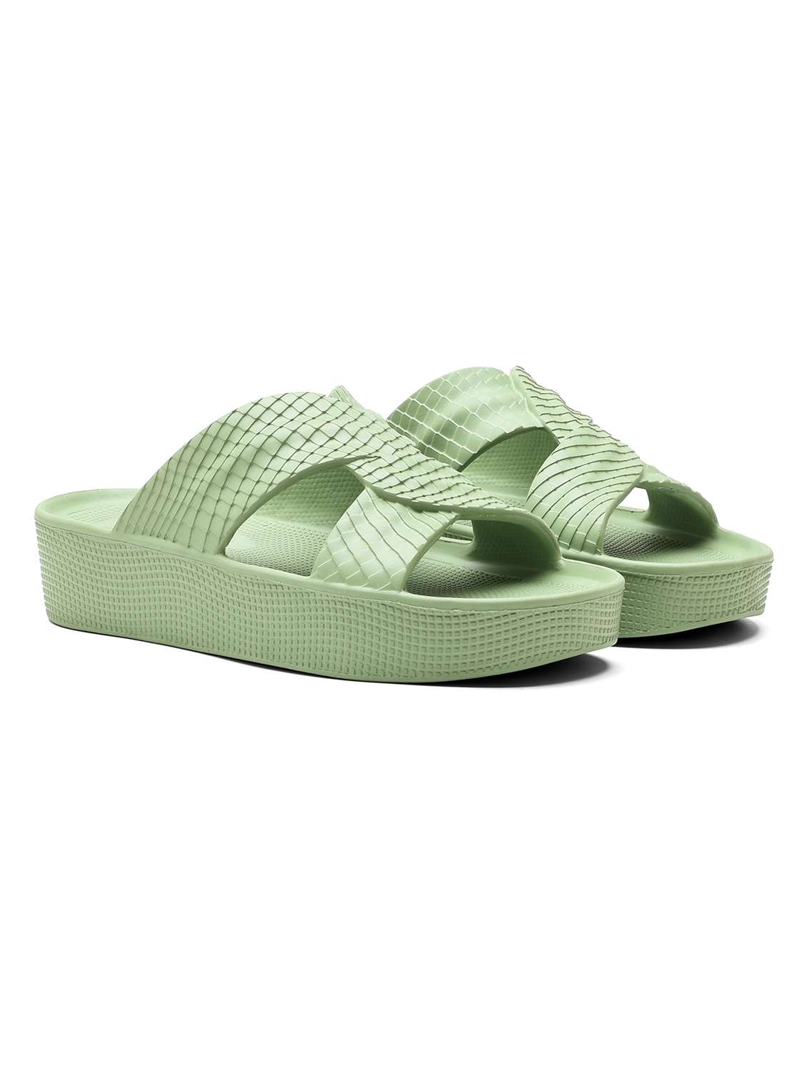 women textured slip on slider - 22425768 -  Standard Image - 1