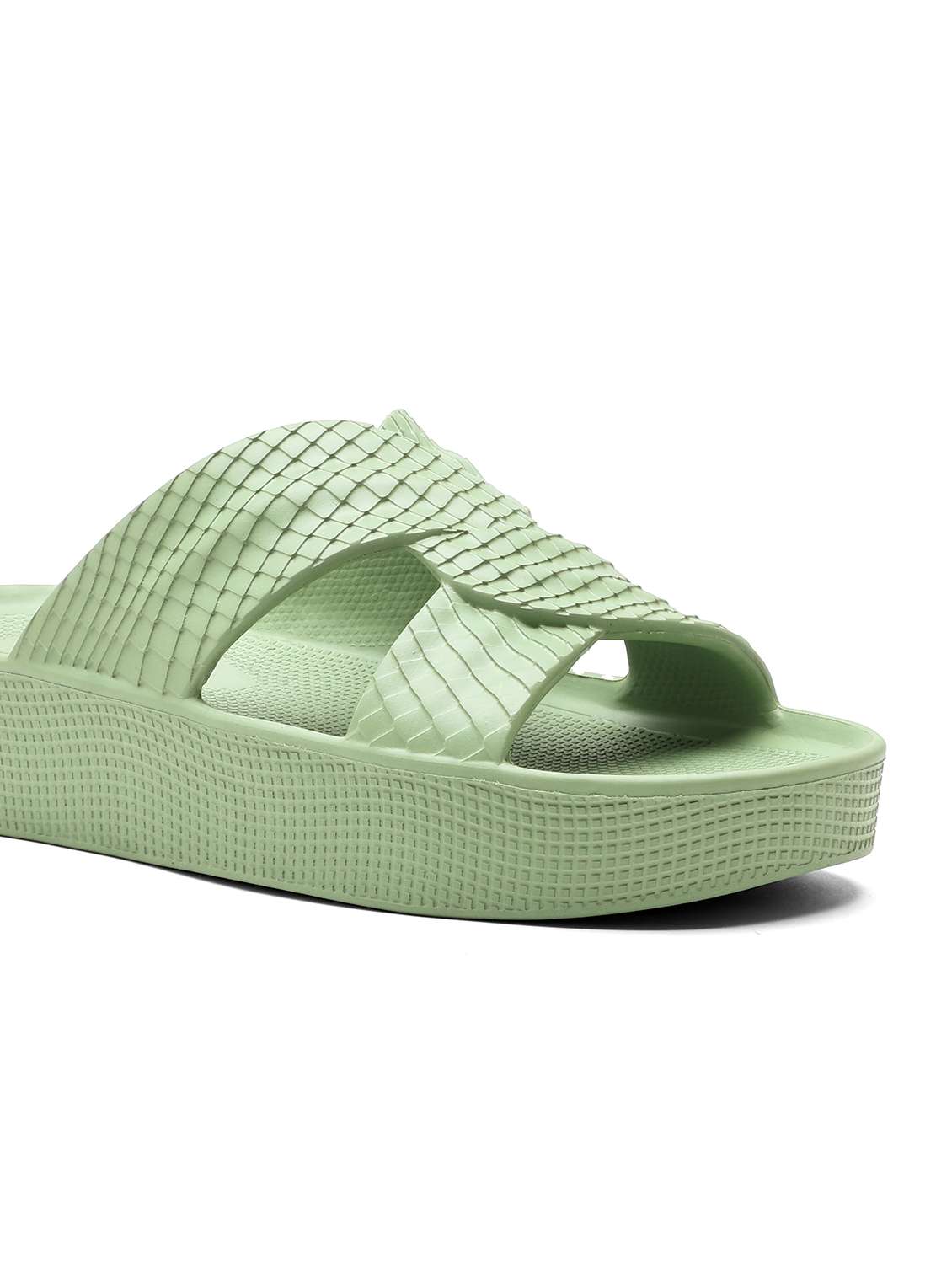 women textured slip on slider - 22425768 -  Standard Image - 4