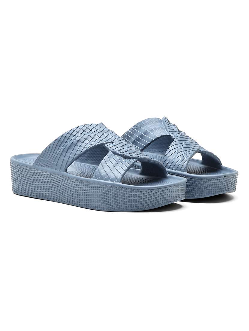 women textured slip on slider - 22425769 -  Standard Image - 1