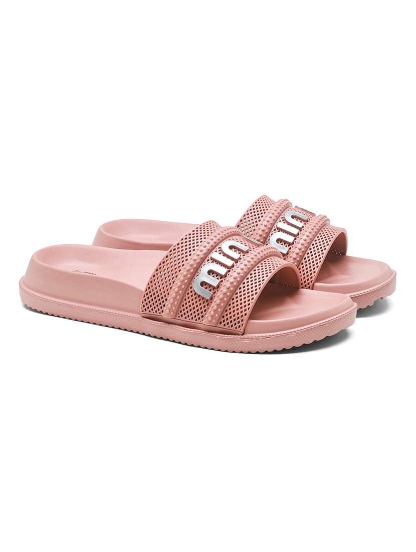 women textured slip on slider - 22425772 -  Standard Image - 1