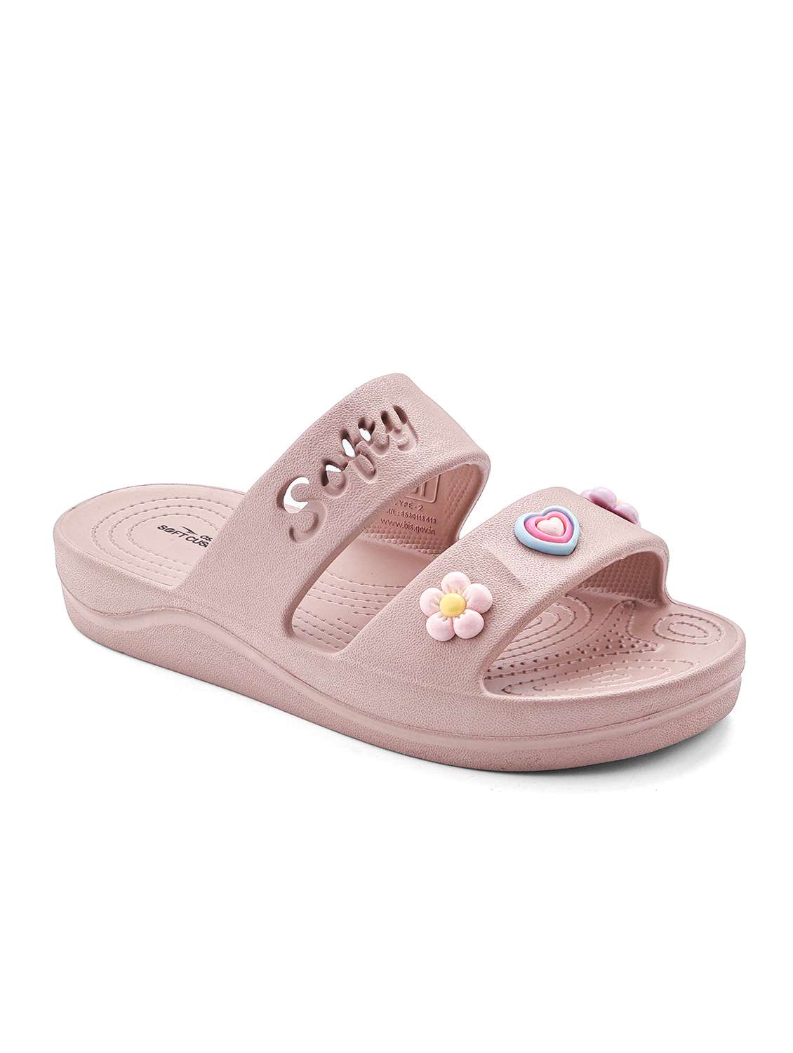 women's peach embellished flats slippers - 22425781 -  Standard Image - 1