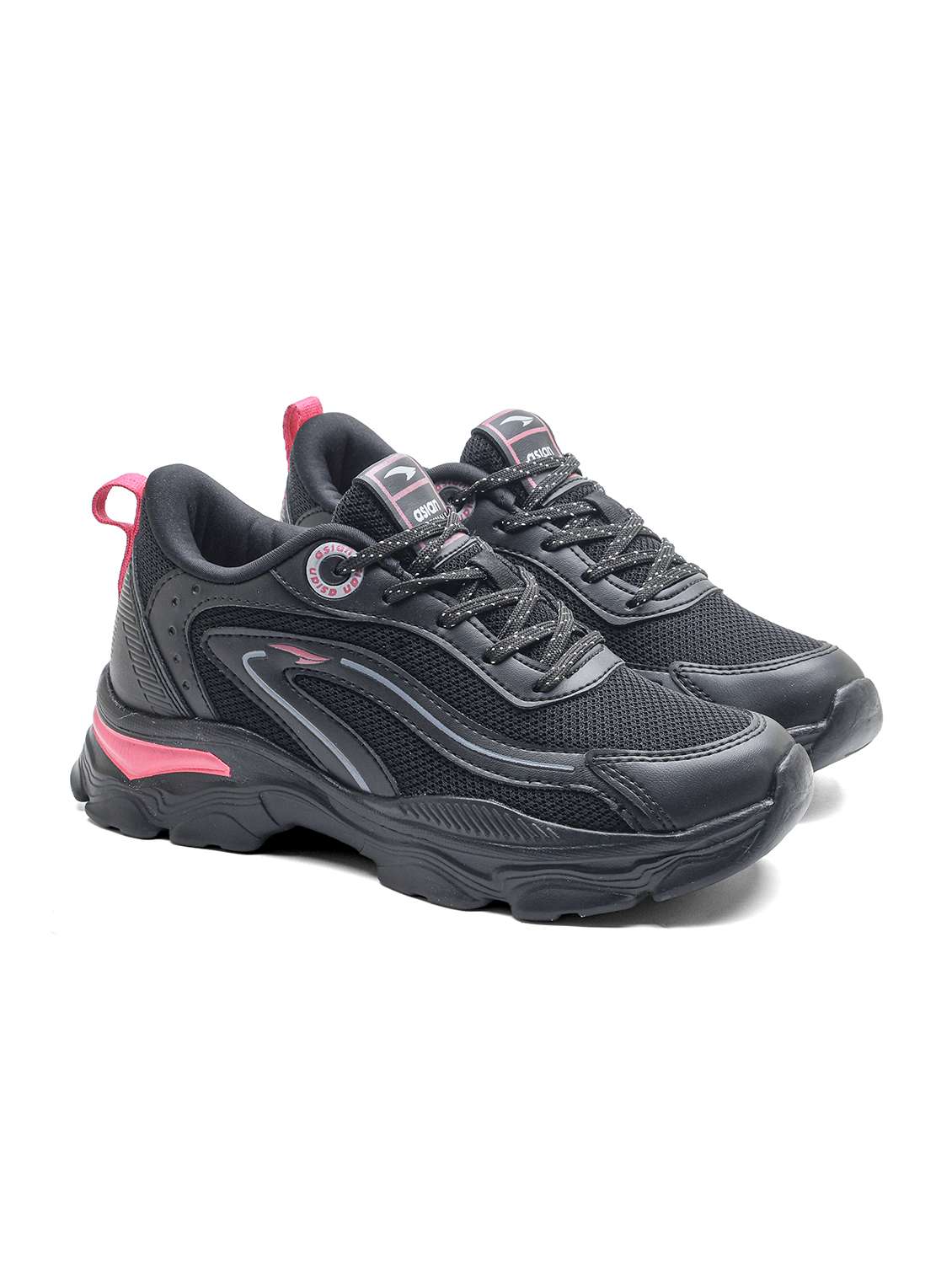 women black colored lace-up sports shoe - 22425814 -  Standard Image - 1
