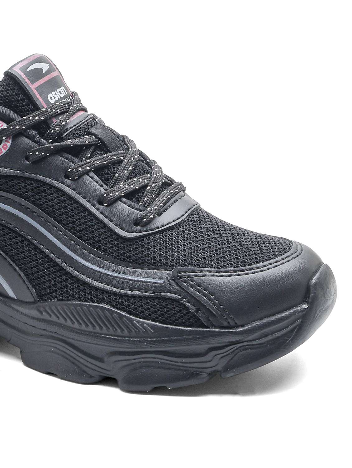 women black colored lace-up sports shoe - 22425814 -  Standard Image - 4