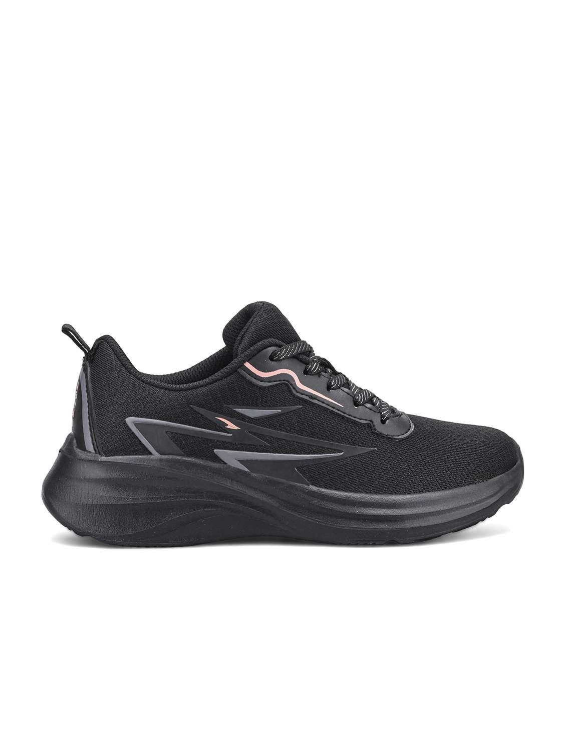 women black colored lace-up sports shoe - 22425820 -  Standard Image - 1