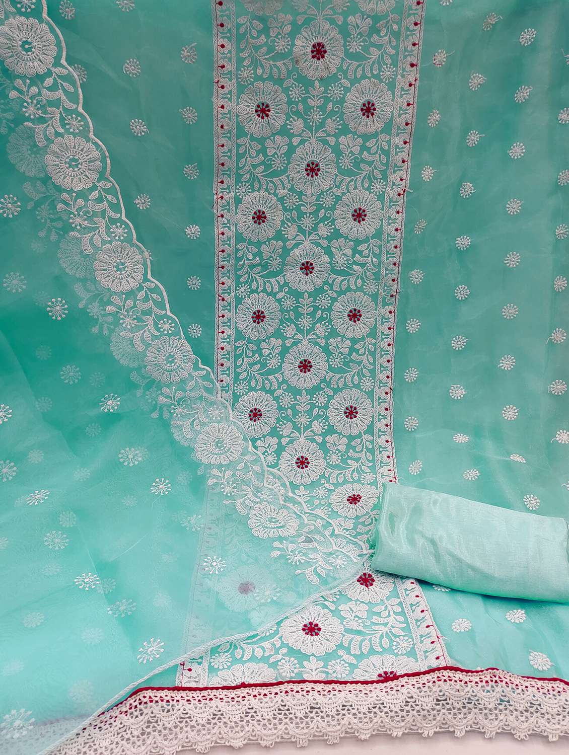 women solid with work unstitched suit set - 22429474 -  Standard Image - 1