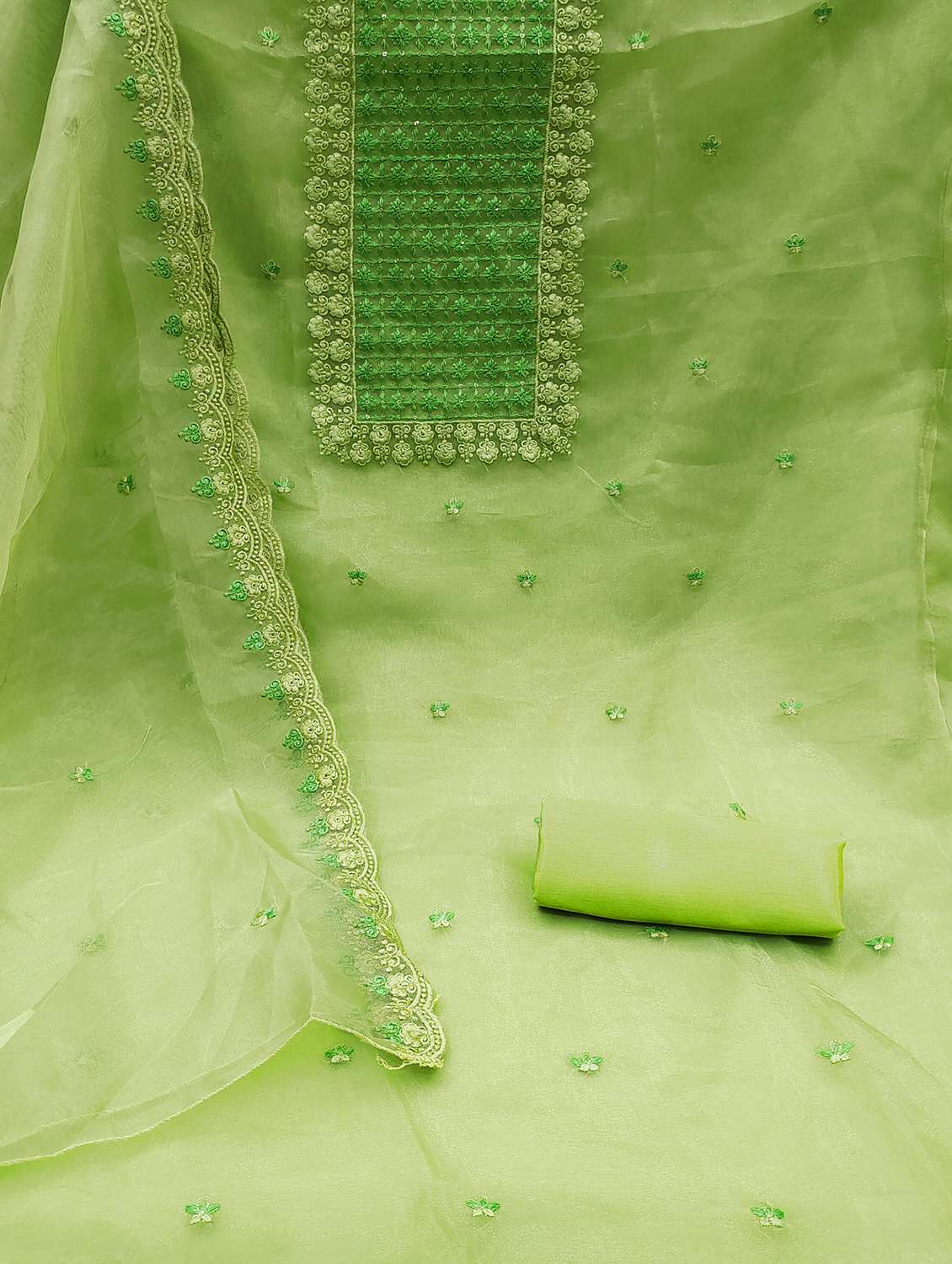 women solid with work unstitched suit set - 22429489 -  Standard Image - 1