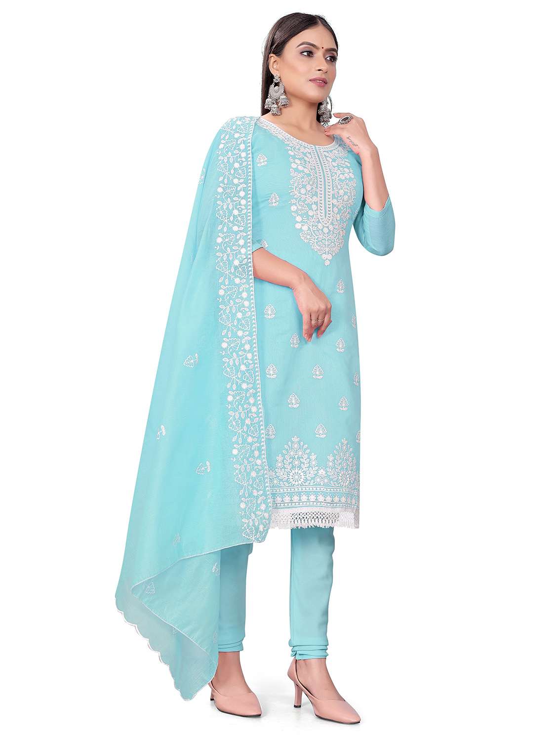 women solid with work unstitched suit set - 22429613 -  Standard Image - 1