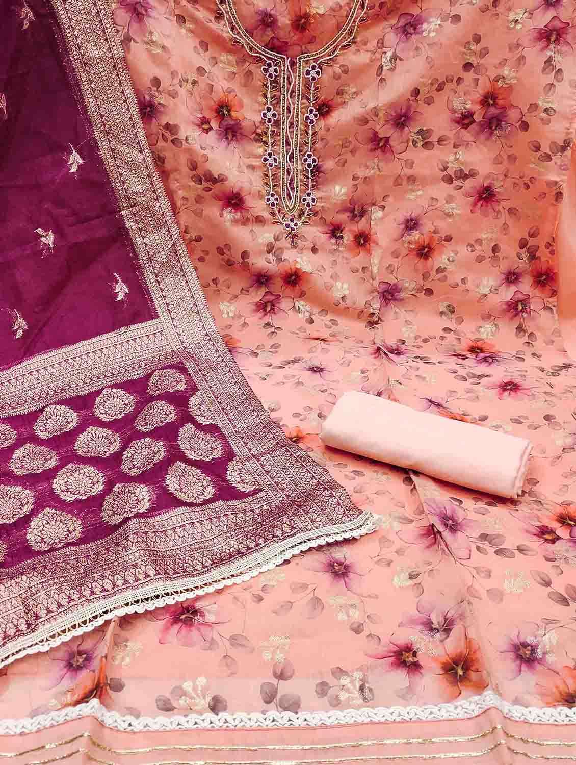 Women Floral Printed Unstitched Suit Set - 22429673 -  Standard Image - 1