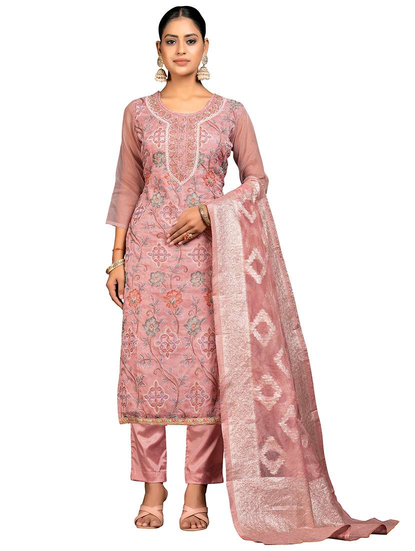 women floral printed unstitched suit set