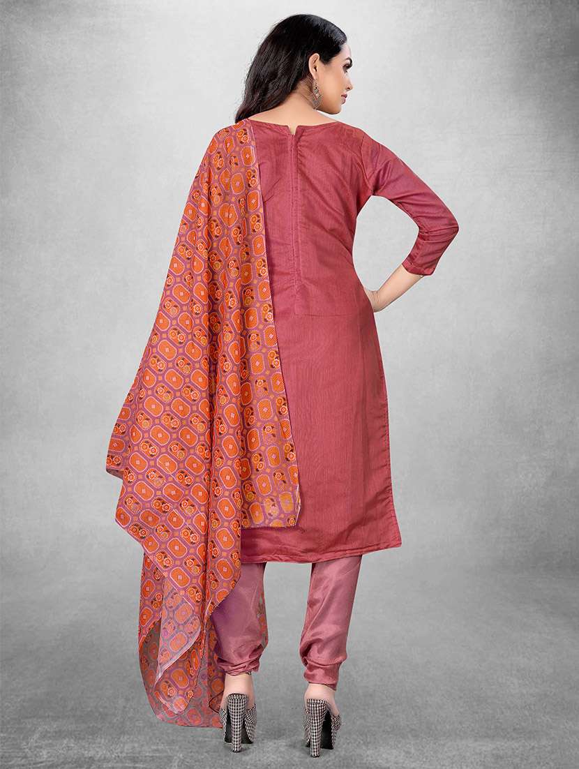 women solid with work unstitched suit set - 22429798 -  Standard Image - 4