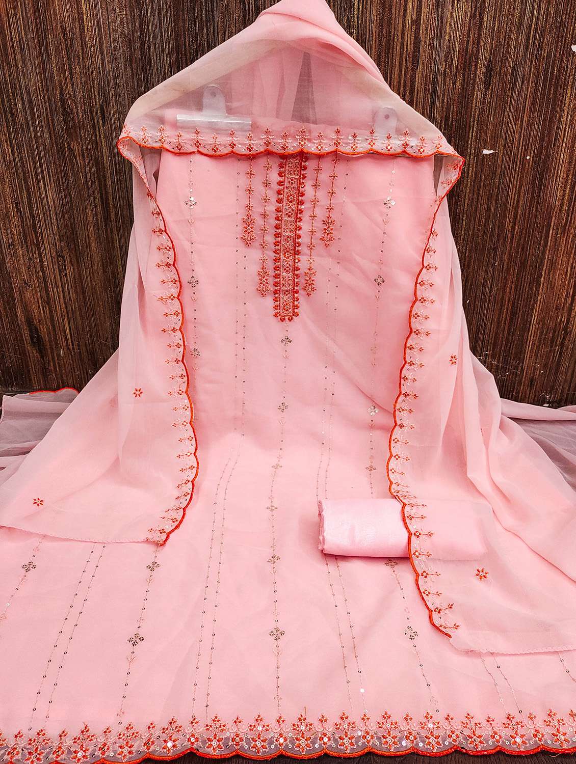 women solid with work unstitched suit set - 22429927 -  Standard Image - 1