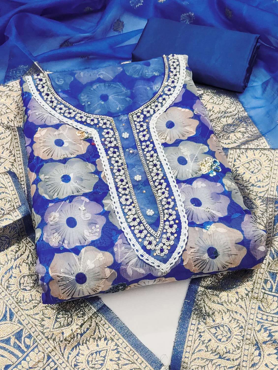 Women Floral Printed Unstitched Suit Set - 22430001 -  Standard Image - 1