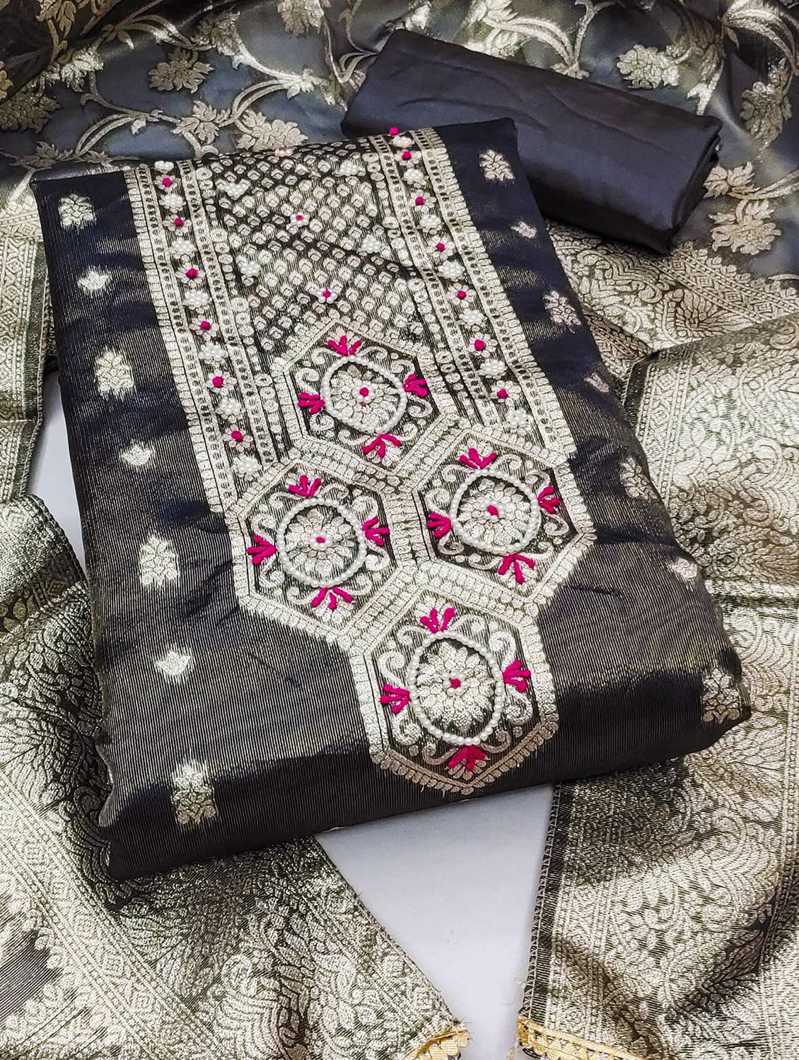 Women Self Design Unstitched Suit Set - 22430011 -  Standard Image - 1