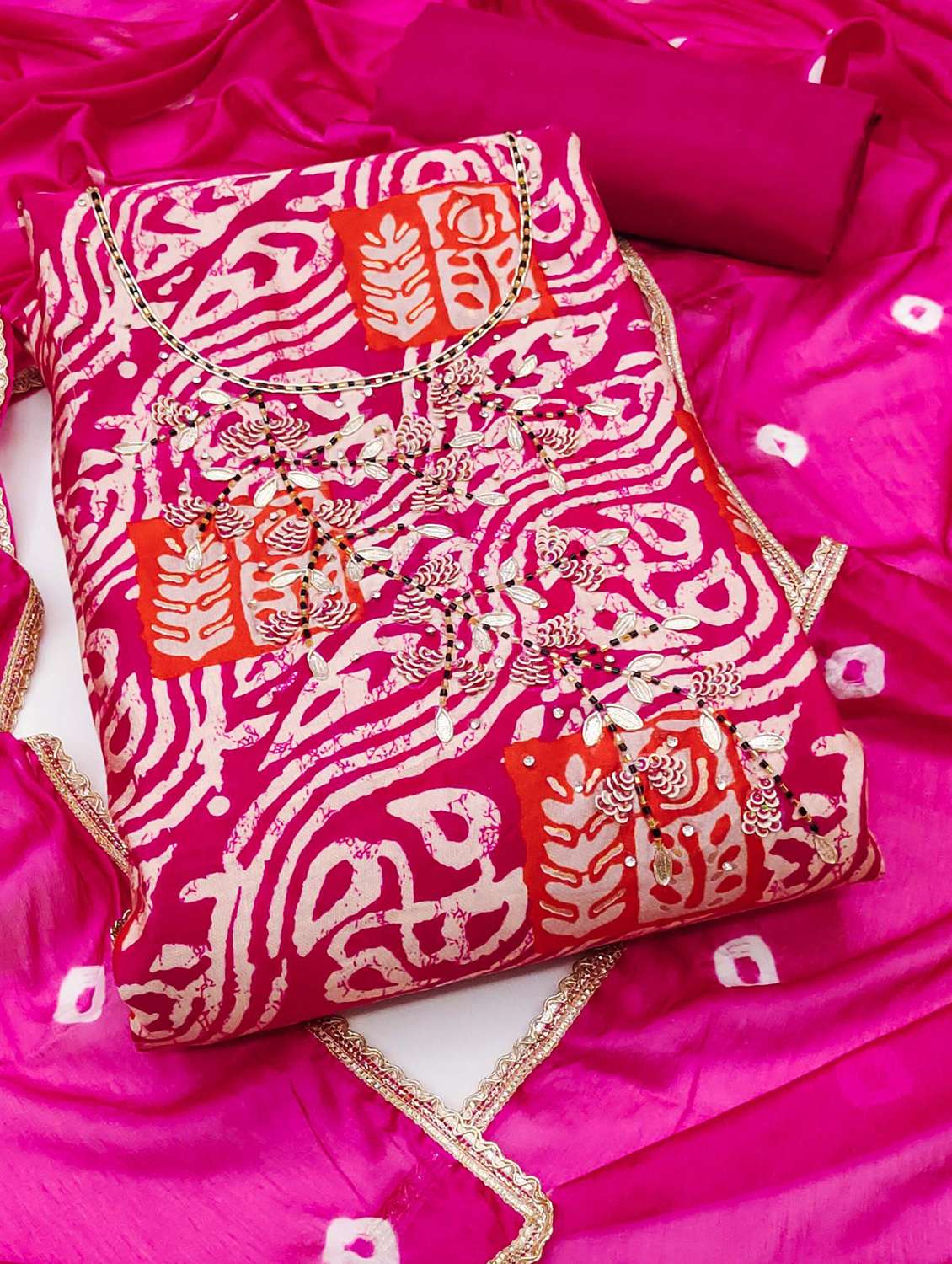 women printed unstitched suit set - 22430224 -  Standard Image - 1