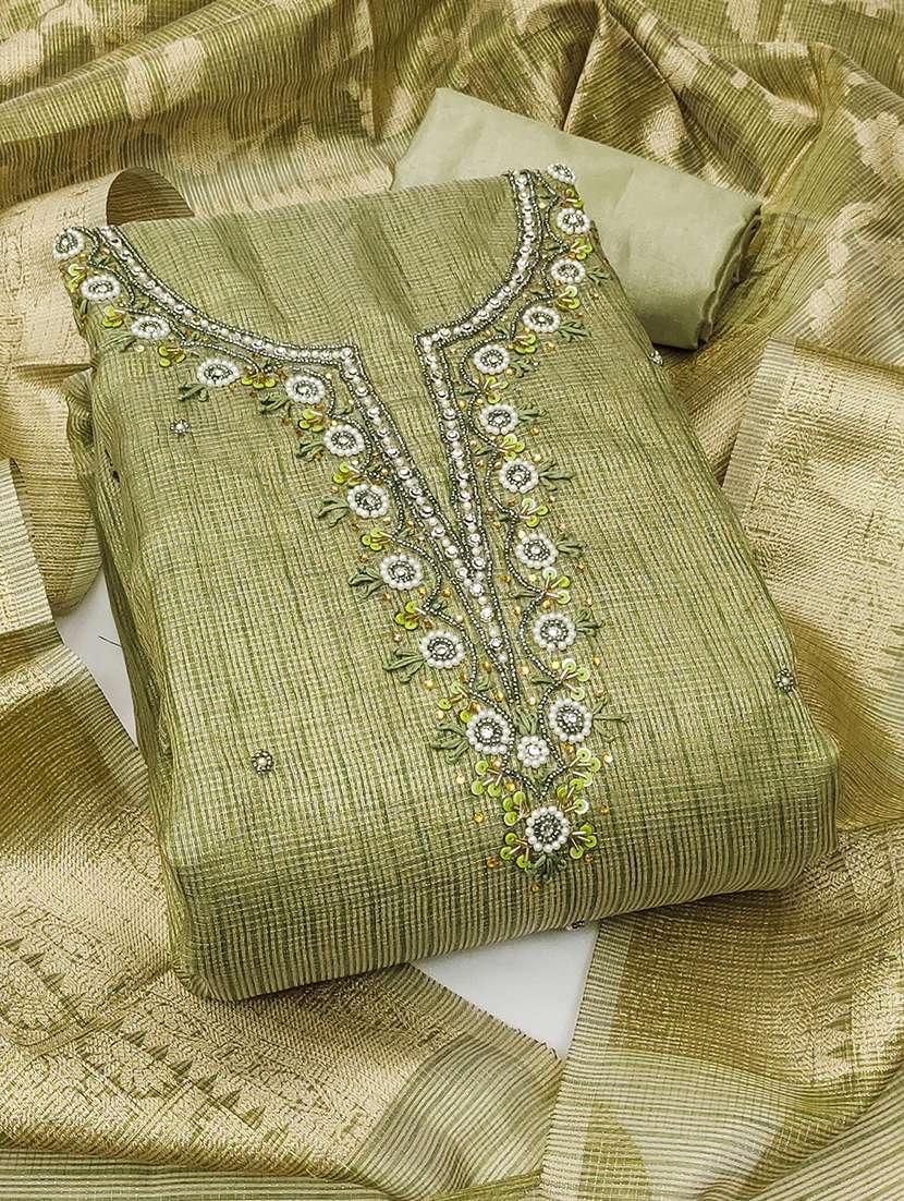 women checkered unstitched suit set - 22430251 -  Standard Image - 1