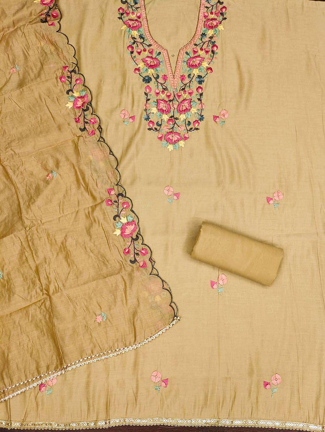 women solid with work unstitched suit set - 22430284 -  Standard Image - 1